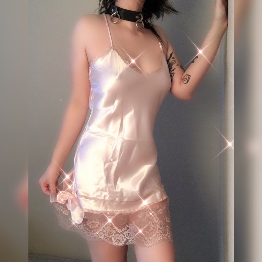 Vintage satin and lace nightgown